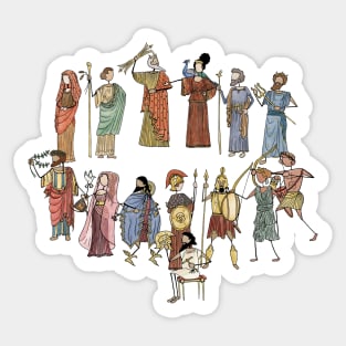 Greek Myth Comix - the Olympians in Colour! Sticker